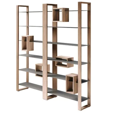 TavoloBello Libreria Air con struttura in legno e ripiani in metallo verniciato da L.90 cm e H.90 cm - VOUCHER EXTRA 19% NEL CARRELLO
