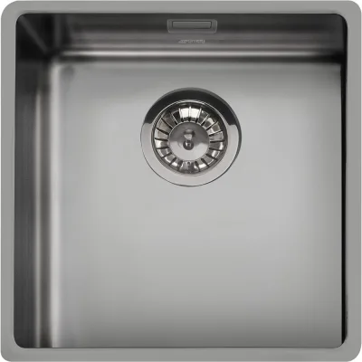 Smeg S Lavello una vasca VSTR40DKX finitura acciaio nero da 44x44 cm - Sottotop