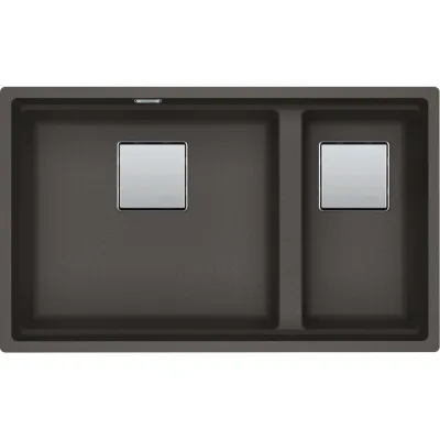Franke: Lavello due vasche Vasche Sottotop Kubus 2 KNG 120 125.0714.199 finitura grigio ardesia da 72x42 cm