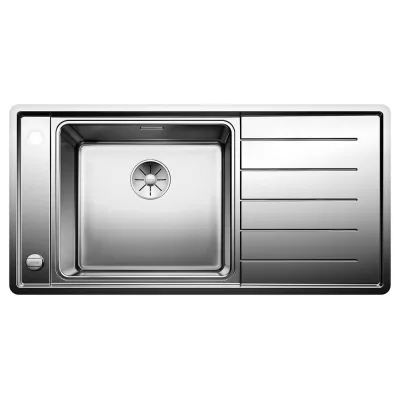 Blanco Lavello una vasca con gocciolatoio dx ANDANO XL 6 S-IF 1521012 in acciaio inox da 100x50 cm - Sopratop/Filotop