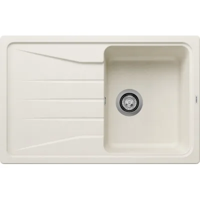 Blanco Lavello una vasca con gocciolatoio SONA 45 S 1527149 finitura soft white da 78x50 cm - Sopratop