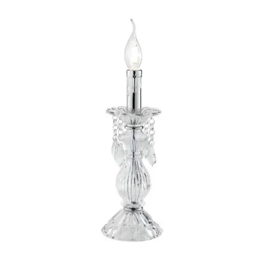 Lampada da tavolo in vetro e cristallo, 1 luce E14, 13x31cm