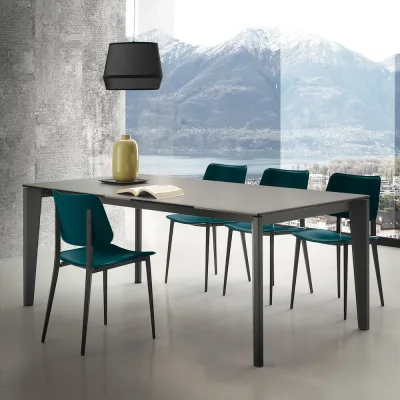 X.ABITAre Tavolo allungabile Merlino art. S07 con struttura in metallo e piano a scelta da 100(150)x100 cm