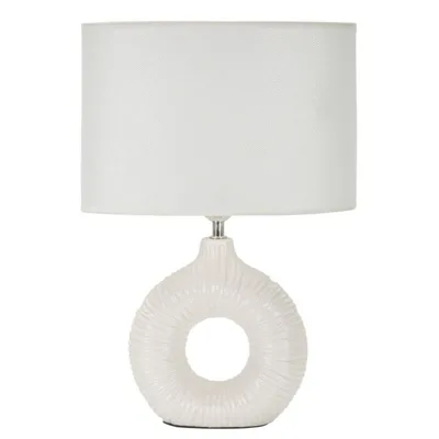 LAMPADA DA TAVOLO SETA BIANCA CM 28,5X15X43