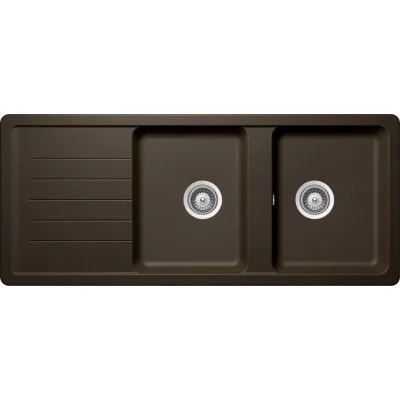 Schock Lavello due vasche con gocciolatoio TOLEDO D200 TOLD200A87 finitura bronze da 116x50 cm