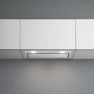 Falmec Cappa da incasso Gruppo Incasso Murano finitura acciaio e vetro bianco da 70 cm - IN PROMOZIONE CON VOUCHER FINO AL 6/07