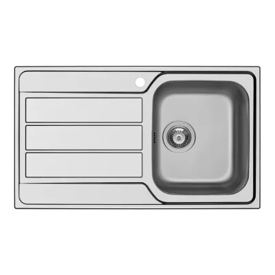 Schock Lavello una vasca con gocciolatoio a destra MASTER D100 MASTD100SX finitura inox spazzolato da 86x50 cm