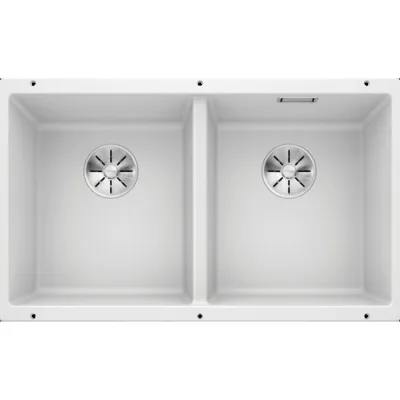 PRONTA CONSEGNA - Blanco | Lavello due vasche SUBLINE 350/350-U 1518594 finitura bianco da 75.5x46 cm - Sottotop