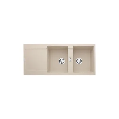 Franke: Lavello due vasche con gocciolatoio Maris MRG 621 114.0066.717 finitura fragranite sahara da 116x50 cm