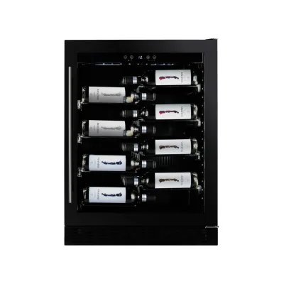 Dunavox Cantina vino a incasso Flow-40 DAUF-40.138B finitura full glass nero da 59.5 cm