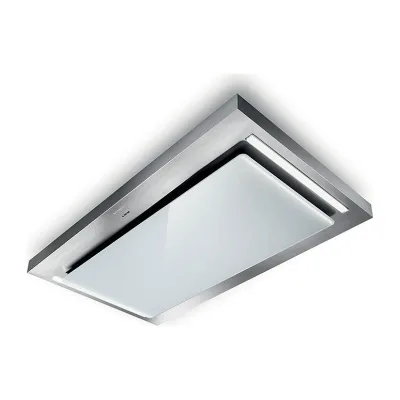 Faber Cappa a soffitto SKYPAD 2.0 X/WH F120 110.0479.462 finitura acciaio inox e vetro bianco da 120 cm