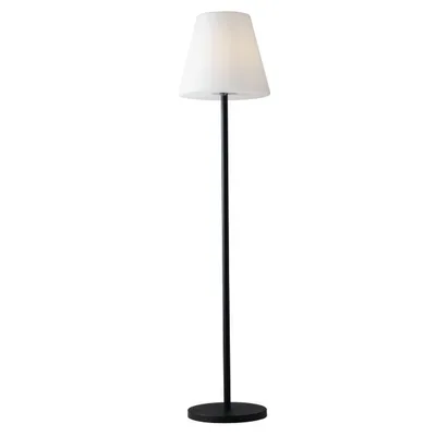 Piantana per esterni bianca con struttura in metallo antracite, 1 luce E27, 34x153cm