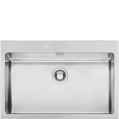 Smeg S Lavello una vasca VQR71RS finitura acciaio inox da 77.5x50 cm - Sopratop - IN PROMOZIONE FINO AL 6/07
