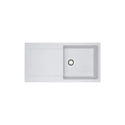 Franke: Lavello una vasca con gocciolatoio Maris MRG 611-L 114.0153.910 finitura fragranite bianco da 97x50 cm