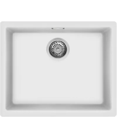 Smeg S Lavello una vasca VZP56B finitura bianco da 55.6x45.6 cm - Sopratop/Sottotop - IN PROMOZIONE FINO AL 6/07