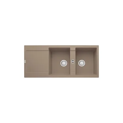 Franke: Lavello due vasche con gocciolatoio Maris MRG 621 114.0490.332 finitura fragranite oyster da 116x50 cm