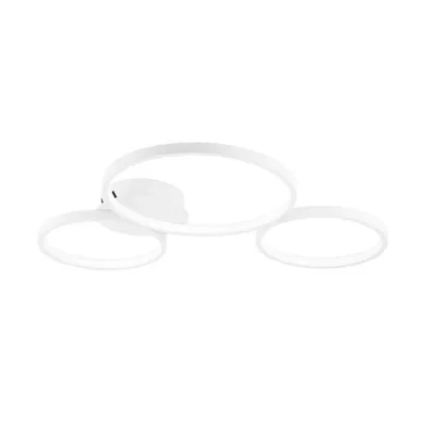 Plafoniera LED bianca triplo cerchio in alluminio, 40W, CCT, 60x60cm
