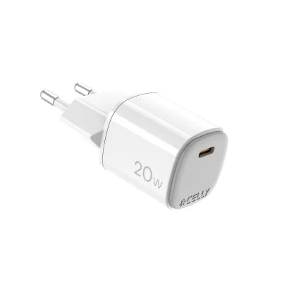 CELLY USB-C WALL CHARGER GAN 20W WHITE UPTC1USBC20WWH