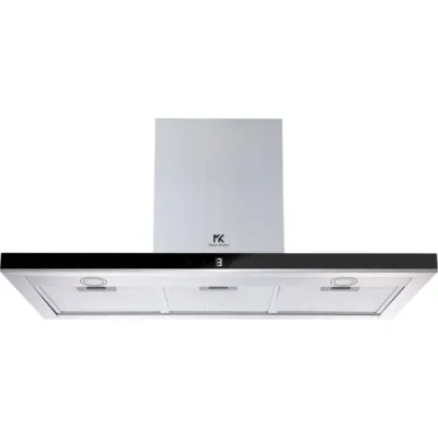 Master Kitchen Cappa a isola MKHD T908-ED IH Touch XS/BK finitura inox e vetro nero da 90 cm