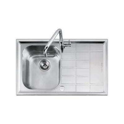 Barazza Lavello una vasca con gocciolatoio dx B_LEVEL 1LLV90/1D finitura inox satinato da 86x50 cm - PROMOZIONE ATTIVA FINO AL 19/10