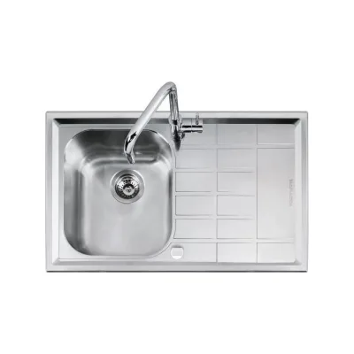 PRONTA CONSEGNA - Barazza Lavello una vasca con gocciolatoio dx B_LEVEL 1LLV90/1D finitura inox satinato da 86x50 cm - IN PROMOZIONE FINO AL 5/09