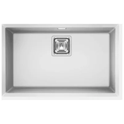 Elleci Lavello una vasca KARISMA 120 SOTTOTOP LGK12068BSO finitura composito G68 bianco da 69x43.8 cm