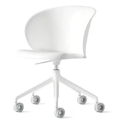 Connubia Sedia Home Office girevole Tuka CB2126 con struttura alluminio bianco e seduta polipropilene bianco - Con braccioli - IN PROMOZIONE FINO ALL' 11/07