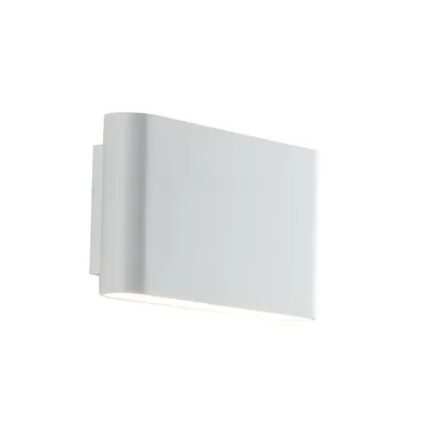Applique da esterno in alluminio goffrato bianco, 2 LED 5W, 17x9cm