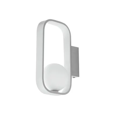 Applique moderno in alluminio bianco goffrato e vetro bianco, 1 diffusore, 15x24cm