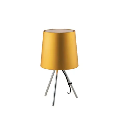 Lampada da tavolo metallo oro, paralume in alluminio, 1 luce E14, 25x43.5cm
