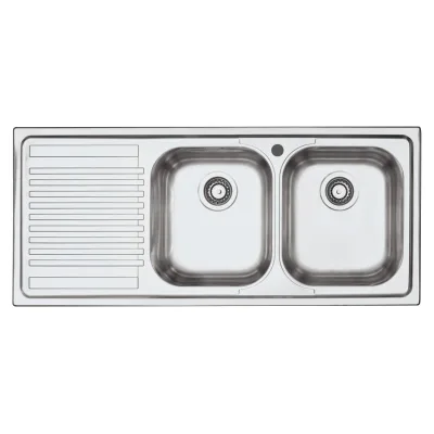 Barazza Lavello due vasche con gocciolatoio sx B_FAST 1LFS12S finitura inox satinato da 116x50 cm - IN PROMOZIONE FINO AL 6/07