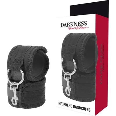 Manette bondage Darkness nero regolabili fetish bdsm neoprene