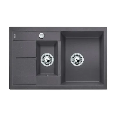 Blanco | Lavello una vasca con vaschetta e gocciolatoio METRA 6 S Compact 1518876 finitura grigio roccia da 78x50 cm - Sopratop