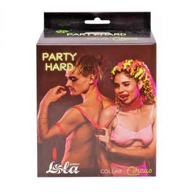 Collare con guinzaglio LOLA Games Party Hard – Collar “Circus” Rosso