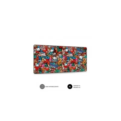 Tappetino per mouse Subblim Graffiti Dimensioni 900x400mm Gomma antiscivolo Bordi cuciti