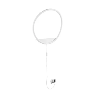 Applique circolare bianca in metallo e diffusore in silicone, 1 LED 25W, CCT, 60x60cm