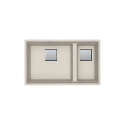 PRONTA CONSEGNA - Franke: Lavello due vasche Vasche Kubus 2 Sottotop KNG 120 125.0529.858 finitura fragranite sahara da 72x42 cm