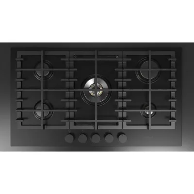 Fulgor Piano cottura a gas FUH 9041 G DWK MBK finitura acciaio nero opaco da 90 cm