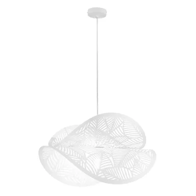 Lampadario a sospensione a doppia vela in metallo bianco, lampadina E27, 60x150cm