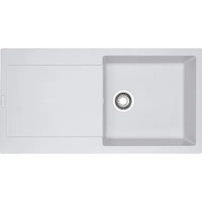 Franke: Lavello una vasca con gocciolatoio Maris MRG 611-L 114.0153.910 finitura fragranite bianco da 97x50 cm