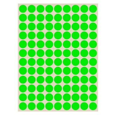 Foglietti adesivi Segnafalli Verde fluo - Ø 10mm, 300 foglietti
