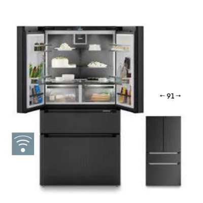 Liebherr Frigorifero side by side FrenchDoor a libera installazione MBbsdi 9556 finitura BlackSteel da 91 cm - IN PROMOZIONE FINO AL 6/07