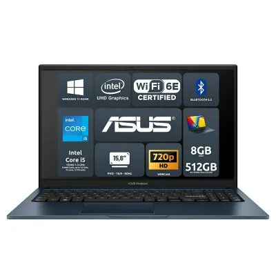 ASUS Vivobook 15 F1504VA-NJ2371W Intel Core i5-1334U 8GB Intel UHD Graphics SSD 512GB 15.6'' FHD Win11 Home