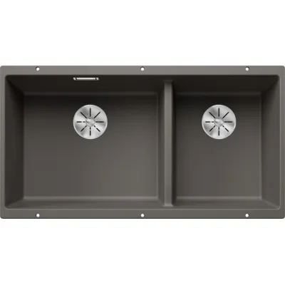Blanco Lavello due vasche SUBLINE 480/320-U 1527351 finitura grigio vulcano da 85.5x46 cm - Sottotop