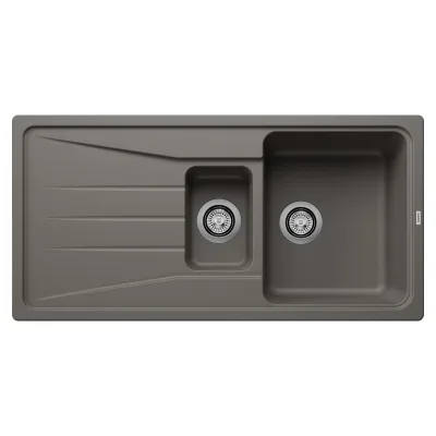 Blanco Lavello una vasca con vaschetta e gocciolatoio SONA 6 S 1527337 finitura grigio vulcano da 100x50 cm - Sopratop