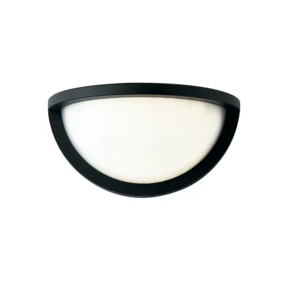 Applique da esterno in alluminio e policarbonato nero, LED 10W, 24x12.6cm