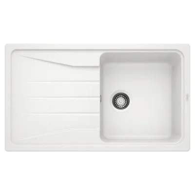 PRONTA CONSEGNA - Blanco | Lavello una vasca con gocciolatoio SONA 5 S 1519674 finitura bianco da 86x50 cm - Sopratop