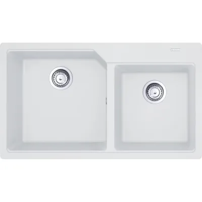 Franke: Lavello due vasche Urban Incasso UBG 620-86 114.0686.768 finitura fragranite bianco da 86x50 cm