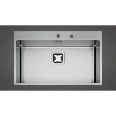 Fulgor Lavello filo e semifilo a una vasca P1B 8651 QA F-SF finitura acciaio inox da 85.5x51 cm