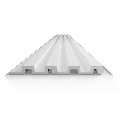 Pannello doga centrale 3D decorativo in duropolimero bianco 120x21x2800 mm (minimo 5 pz)
